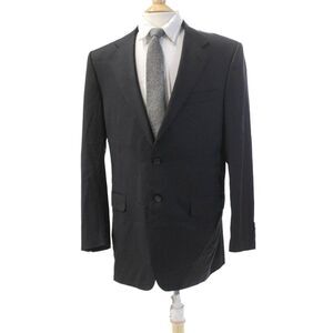 Zanella Mens Textured Lined Button Collared Suit Blazer Black Size EUR 40